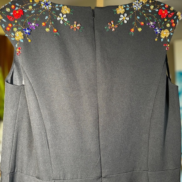 Max Duggal Style 26540# BEADED CAP SLEEVE V NECK A LINE GOWN Black Sz 14 - Picture 5 of 6